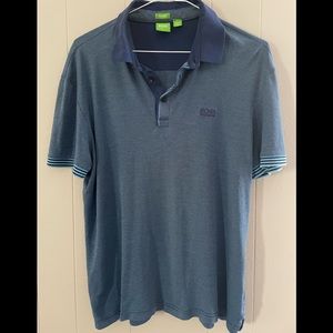 Hugo Boss Medium Blue Striped Polo